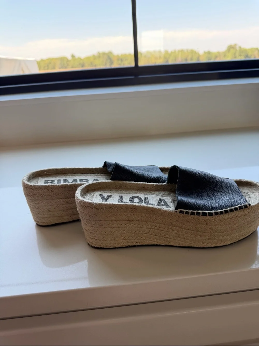 Classic Black Platform Espadrille Slide - Bimba